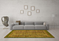 Machine Washable Abstract Yellow Modern Rug, wshabs548yw