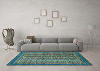 Machine Washable Abstract Light Blue Modern Rug, wshabs548lblu