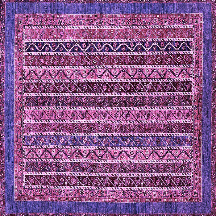 Square Machine Washable Abstract Purple Modern Area Rugs, wshabs548pur