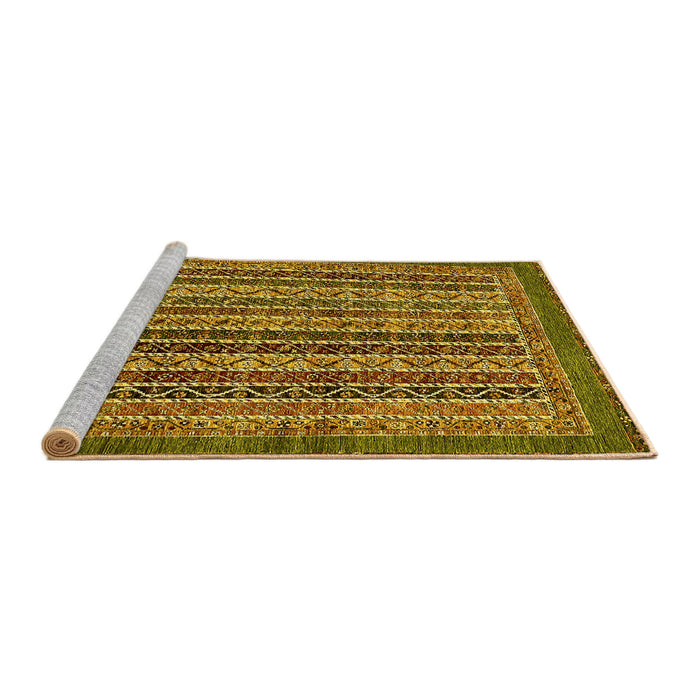 Sideview of Machine Washable Abstract Yellow Modern Rug, wshabs548yw