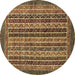 Round Machine Washable Abstract Brown Modern Rug, wshabs548brn