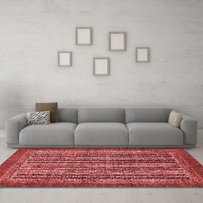 Modern Red Washable Rugs