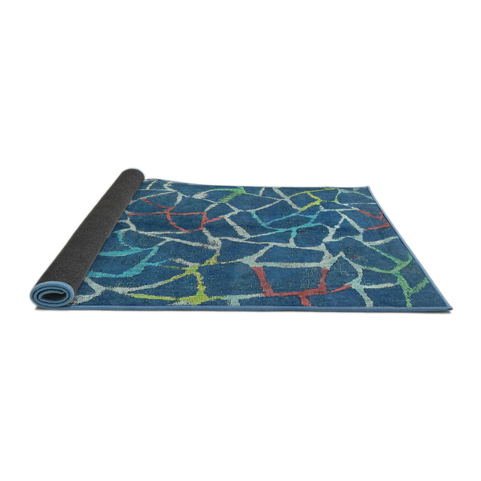 Sideview of Abstract Blue Modern Rug, abs549