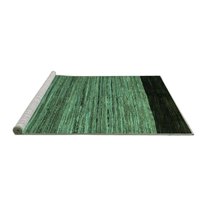 Sideview of Machine Washable Abstract Turquoise Modern Area Rugs, wshabs5490turq