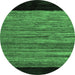 Round Abstract Emerald Green Modern Rug, abs5490emgrn