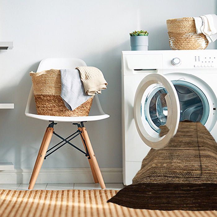 Machine Washable Abstract Night Red Rug in a Washing Machine, wshabs5490