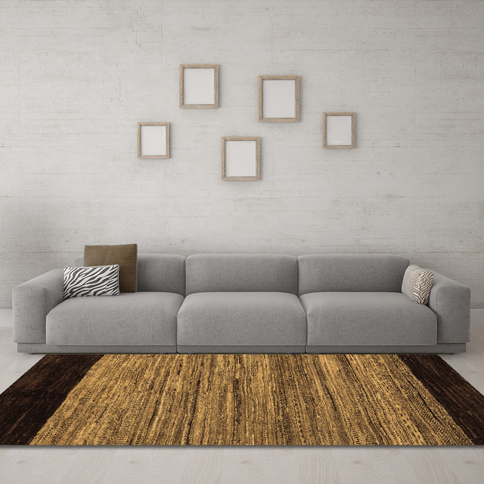 Machine Washable Abstract Brown Modern Rug in a Living Room,, wshabs5490brn