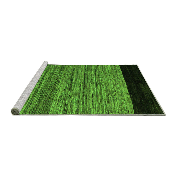 Sideview of Machine Washable Abstract Green Modern Area Rugs, wshabs5490grn