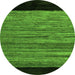 Round Machine Washable Abstract Green Modern Area Rugs, wshabs5490grn