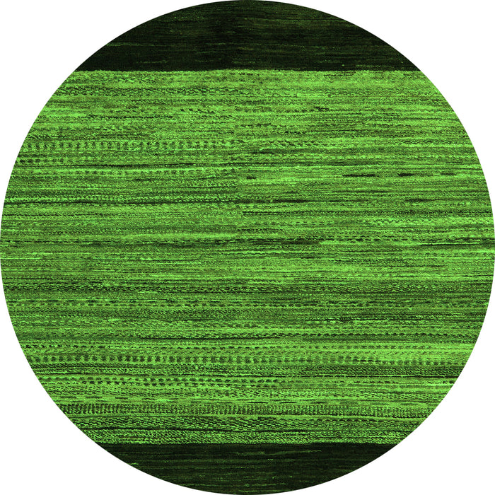 Round Abstract Green Modern Rug, abs5490grn