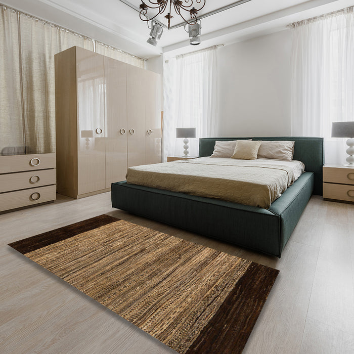 Machine Washable Abstract Night Red Rug in a Bedroom, wshabs5490