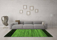 Machine Washable Abstract Green Modern Rug, wshabs5490grn