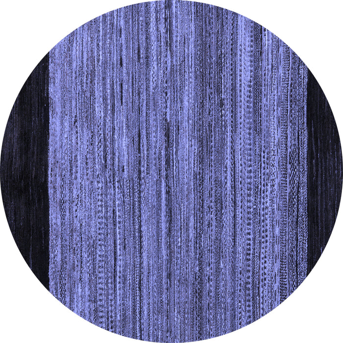 Round Abstract Blue Modern Rug, abs5490blu