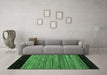 Machine Washable Abstract Emerald Green Modern Area Rugs in a Living Room,, wshabs5490emgrn