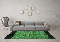 Machine Washable Abstract Emerald Green Modern Rug, wshabs5490emgrn