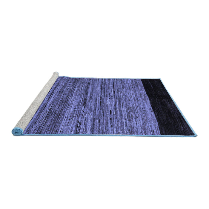 Sideview of Machine Washable Abstract Blue Modern Rug, wshabs5490blu
