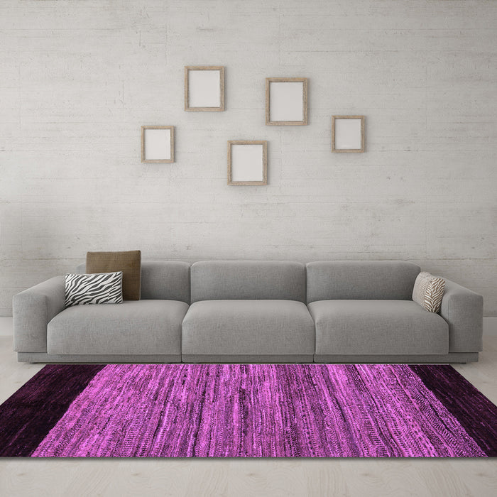 Machine Washable Abstract Purple Modern Area Rugs in a Living Room, wshabs5490pur