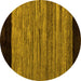 Round Abstract Yellow Modern Rug, abs5490yw