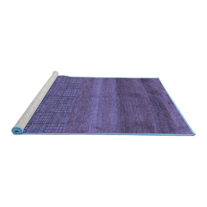 Sideview of Machine Washable Abstract Blue Modern Rug, wshabs5491blu