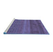 Sideview of Machine Washable Abstract Blue Modern Rug, wshabs5491blu