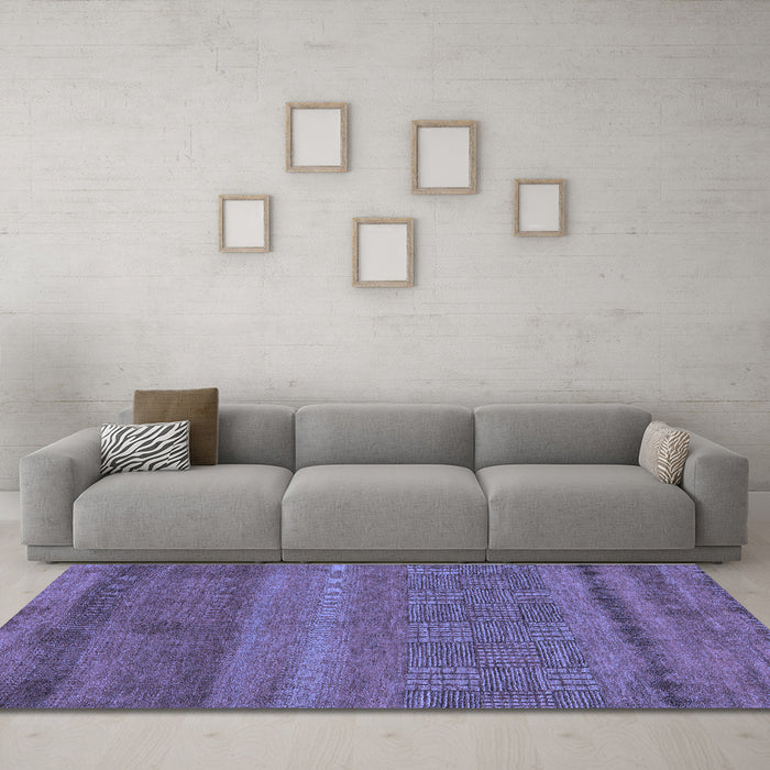Machine Washable Abstract Blue Modern Rug in a Living Room, wshabs5491blu