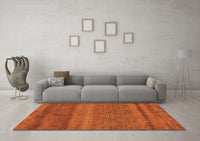 Machine Washable Abstract Orange Modern Rug, wshabs5491org