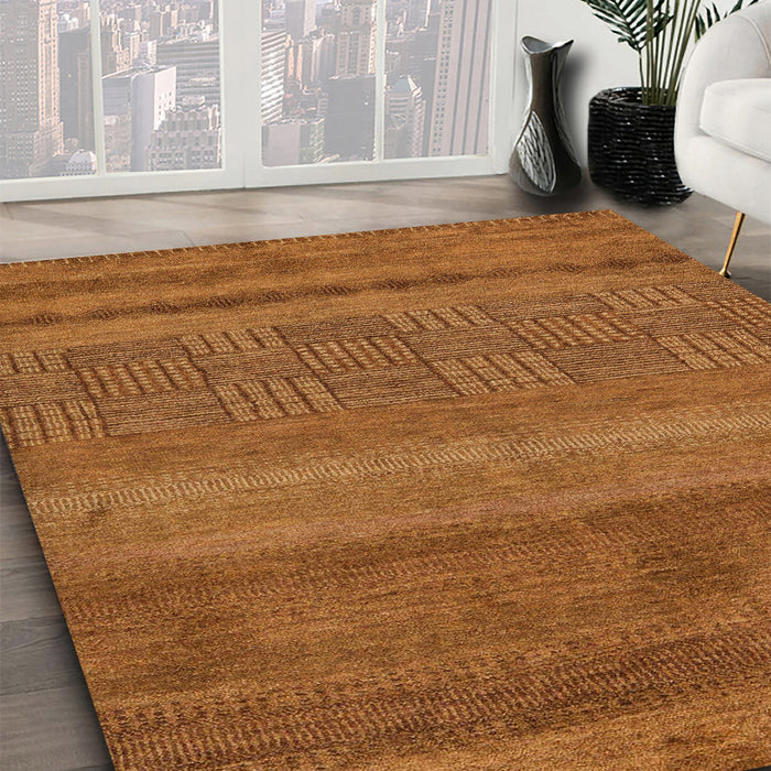 Abstract Neon Orange Modern Rug in Family Room, abs5491