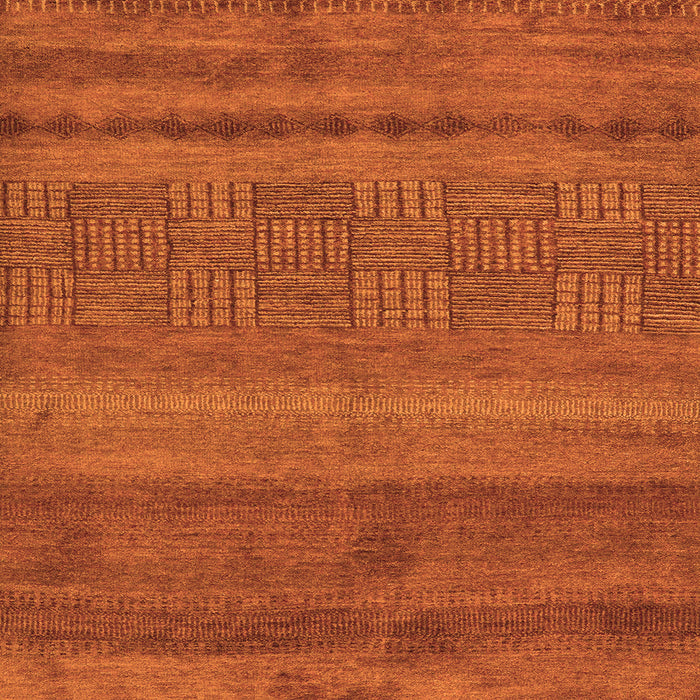 Square Machine Washable Abstract Orange Modern Area Rugs, wshabs5491org