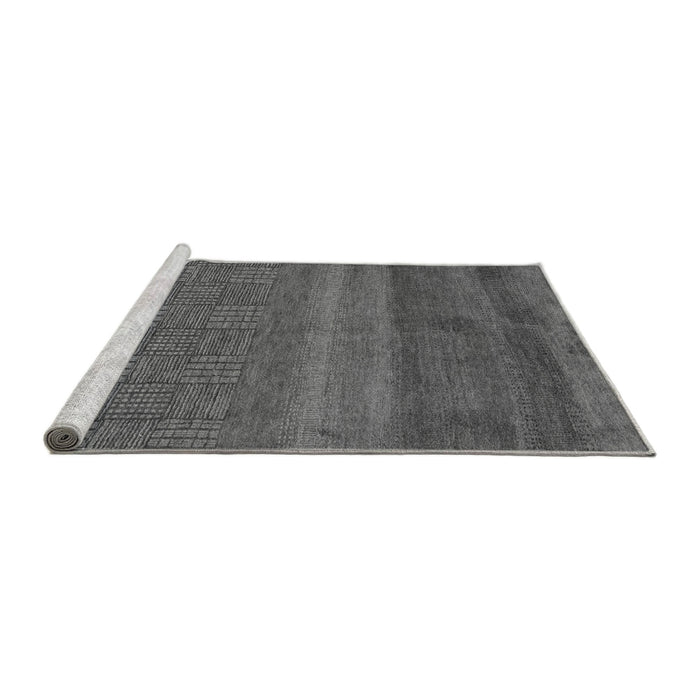 Sideview of Machine Washable Abstract Gray Modern Rug, wshabs5491gry