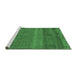 Sideview of Machine Washable Abstract Emerald Green Modern Area Rugs, wshabs5491emgrn