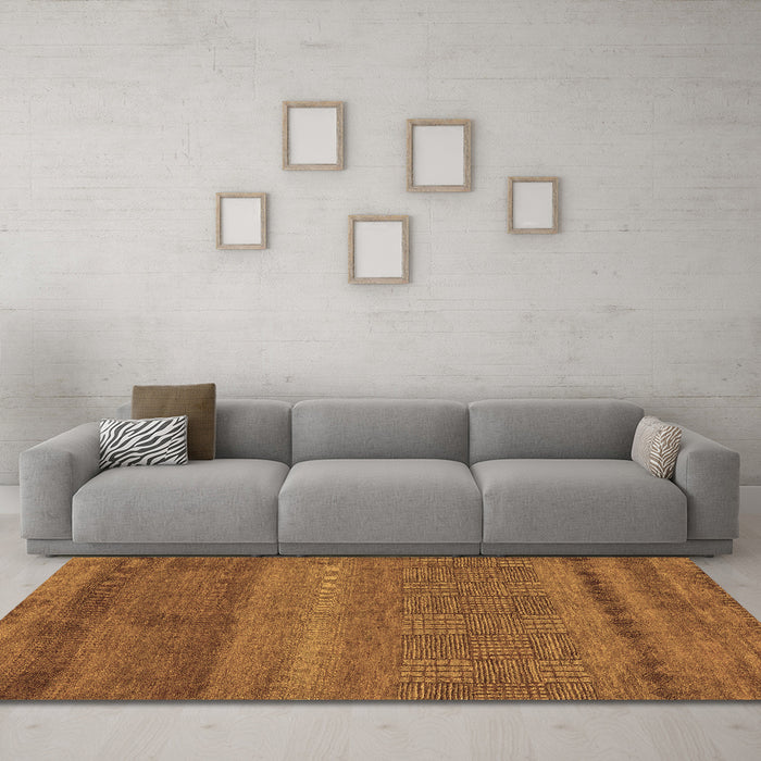 Machine Washable Abstract Brown Modern Rug in a Living Room,, wshabs5491brn