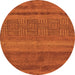 Round Abstract Orange Modern Rug, abs5491org