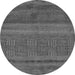 Round Machine Washable Abstract Gray Modern Rug, wshabs5491gry