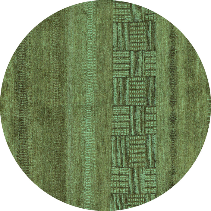 Round Machine Washable Abstract Turquoise Modern Area Rugs, wshabs5491turq