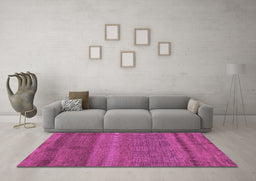 Machine Washable Abstract Purple Modern Area Rugs in a Living Room, wshabs5491pur