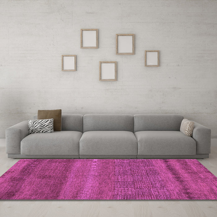 Machine Washable Abstract Purple Modern Area Rugs in a Living Room, wshabs5491pur