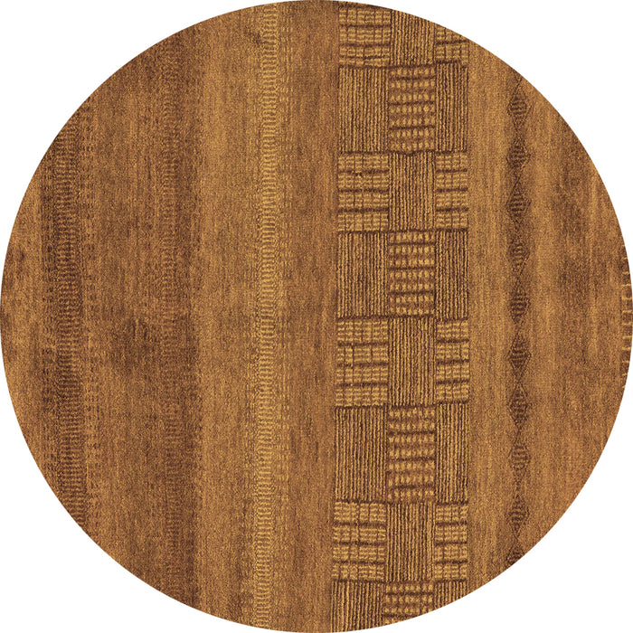 Round Abstract Brown Modern Rug, abs5491brn