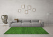 Machine Washable Abstract Green Modern Area Rugs in a Living Room,, wshabs5492grn