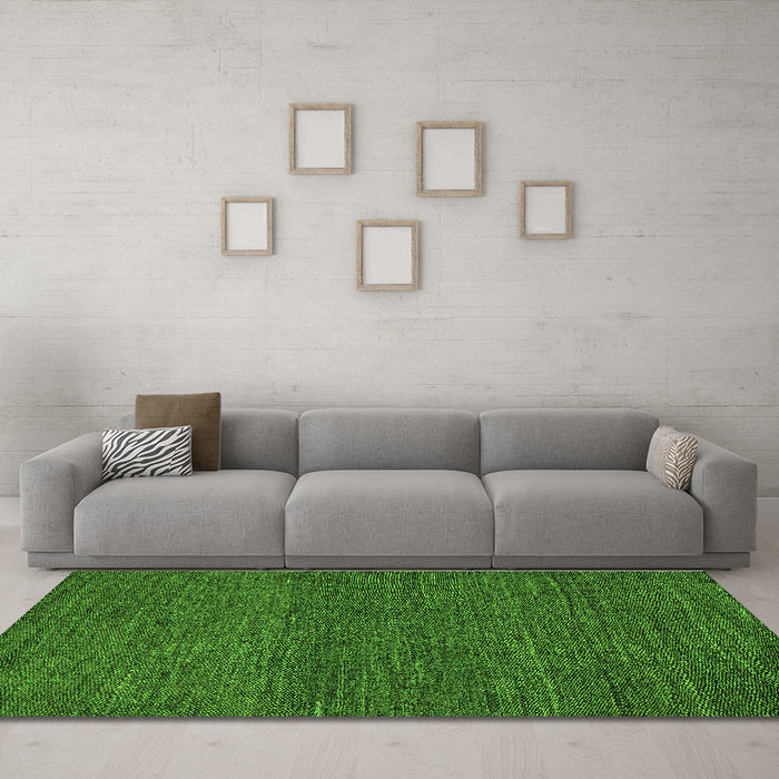 Machine Washable Abstract Green Modern Area Rugs in a Living Room,, wshabs5492grn