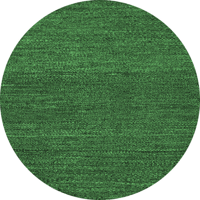 Round Machine Washable Abstract Emerald Green Modern Area Rugs, wshabs5492emgrn