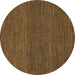 Round Abstract Brown Modern Rug, abs5492brn