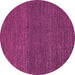 Round Machine Washable Abstract Pink Modern Rug, wshabs5492pnk