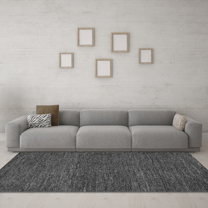 Machine Washable Abstract Gray Modern Rug in a Living Room,, wshabs5492gry