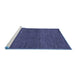 Sideview of Machine Washable Abstract Blue Modern Rug, wshabs5492blu