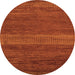 Round Abstract Orange Modern Rug, abs5493org