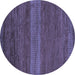 Round Abstract Blue Modern Rug, abs5493blu