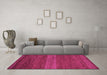 Machine Washable Abstract Pink Modern Rug in a Living Room, wshabs5493pnk