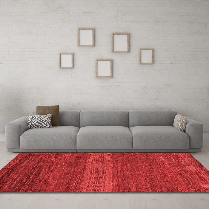 Modern Red Washable Rugs