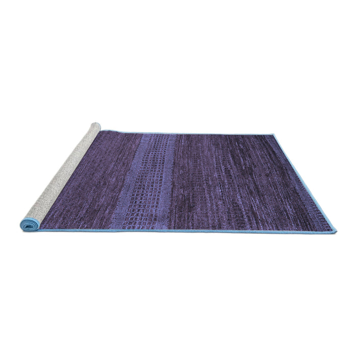 Sideview of Machine Washable Abstract Blue Modern Rug, wshabs5493blu