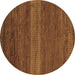 Round Abstract Brown Modern Rug, abs5493brn